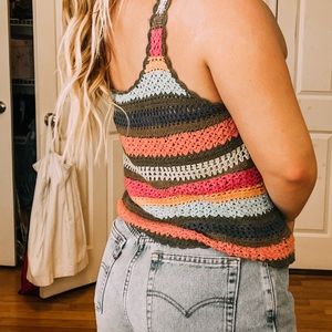 Vintage MultiColor Crochet Tank! Only worn one time, love it just never wore it